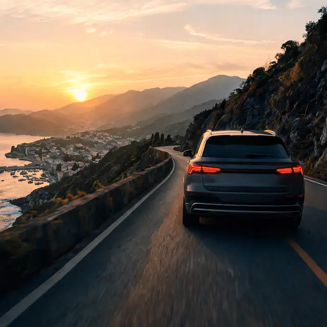 Square key visual of the SUV scene