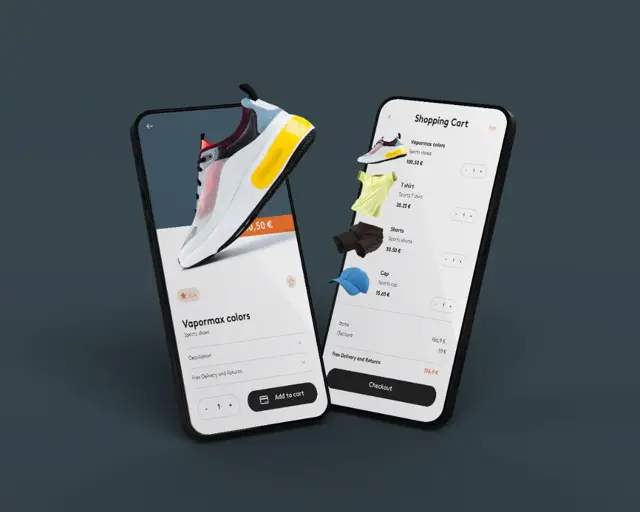 D2C e-commerce mobile app mockup